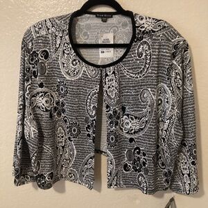 Black and White 2pc sleeveless dress and jacket combo sequins formal/ cruise